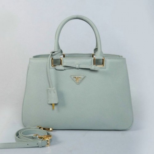 Bow Tote Borse Prada Saffiano pelle di vitello Blu Lake Venezia